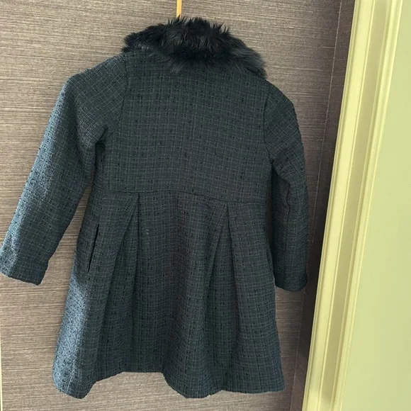 Janie and Jack girls navy tweed jacket coat 5-6 small